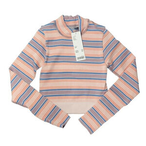 Urban Outfitters Out From Under Striped  Ribbed Long Sleeve Crop Top
